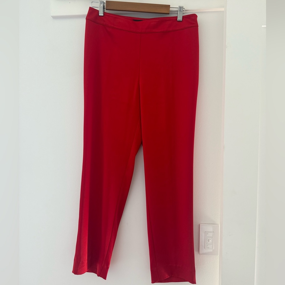 St. John Vibrant Red Straight Leg Pants - NWT size 8